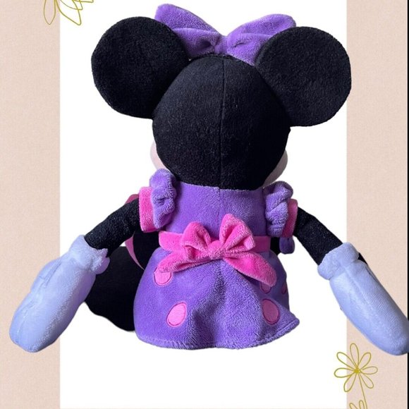RARE Purple Disney 17" Minnie Mouse plush Doll/Toy, Purple & Pink dress - Picture 8 of 8
